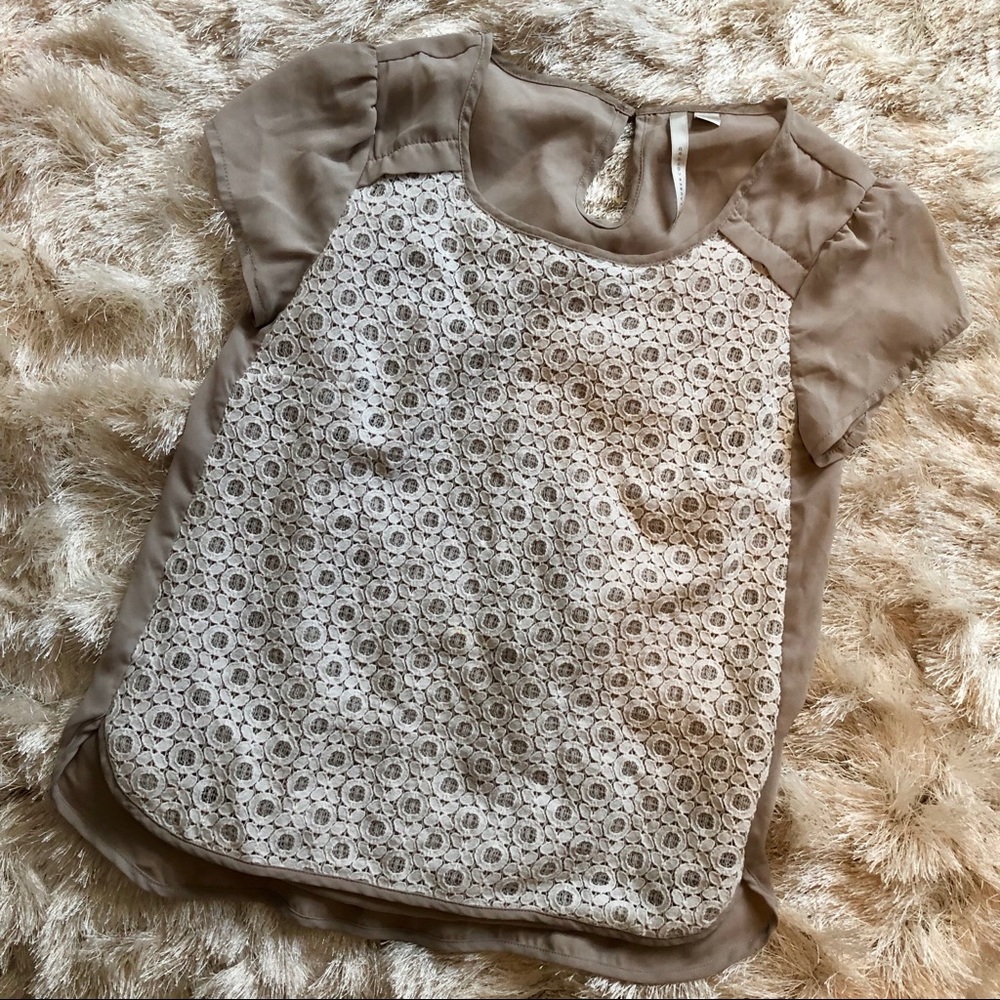 Ivory and White Lace Top - LC Lauren Conrad - XS